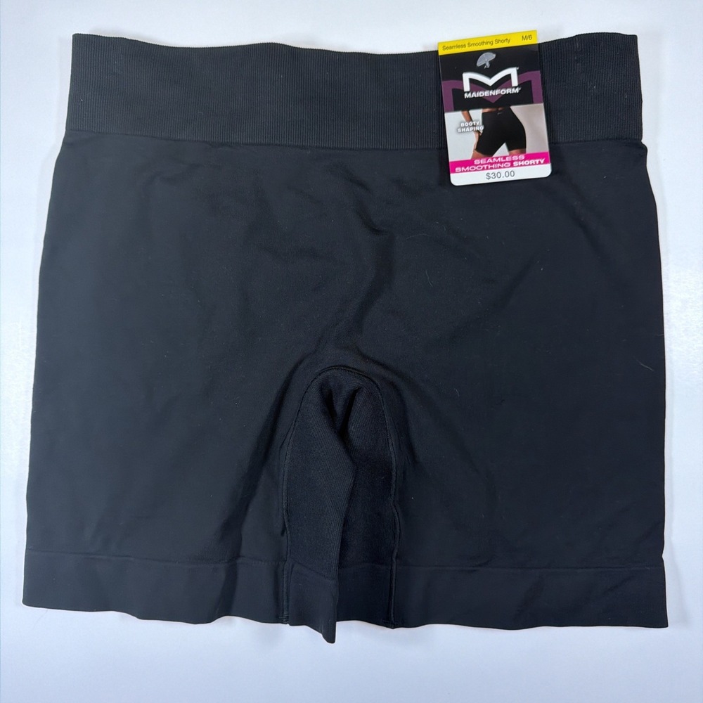 Maidenform Smoothing Seamless Booty Lift Shorty Panty Black M/6 DMS106 $30 NWT